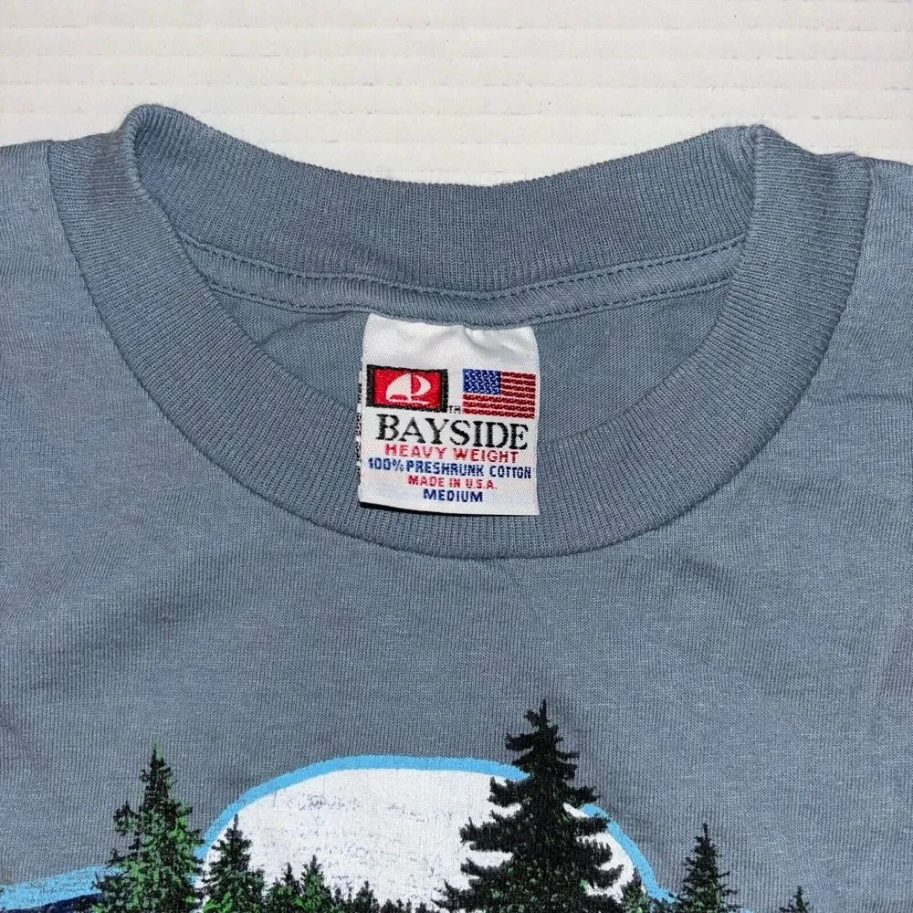 Retro West Virginia Almost Heaven Graphic T Shirt‎ Bayside Made in USA Adult Med
